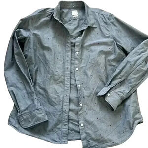 Gap Women's Button-Up Shirt Medium‎ Pink / Red Polka Dot Long Sleeve Casual